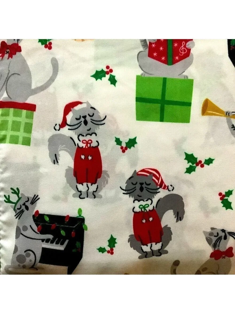 Jingles & Joy Christmas Cats Sheet Set 4-pc. Queen New